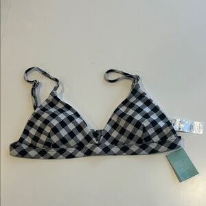Full Tilt Black and White Checkered Bikini Top
